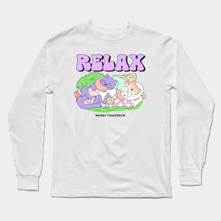 Relax Lazy Cats Nap Long Sleeve T-Shirt